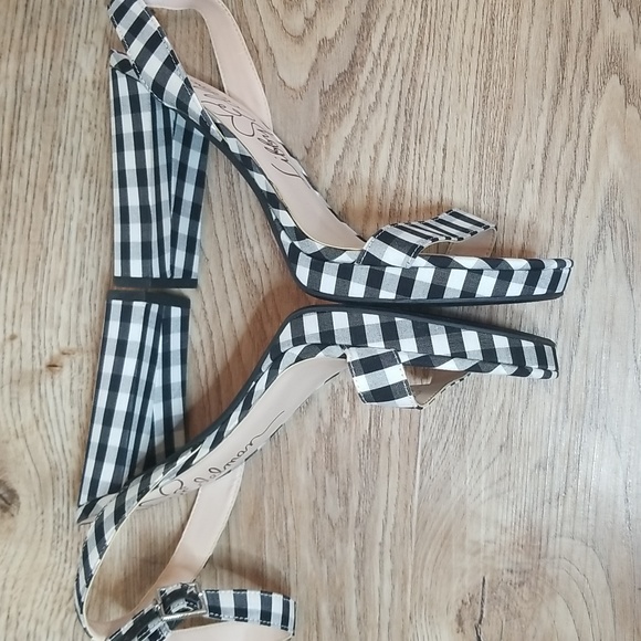 Libby Edelman Le Amanda Womens Strappy Gingham Block Heel Platform Sanda… - Picture 7 of 15